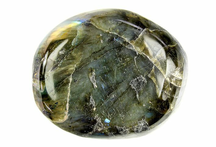 Flashy, Polished Labradorite Palm Stone - Madagascar #290552